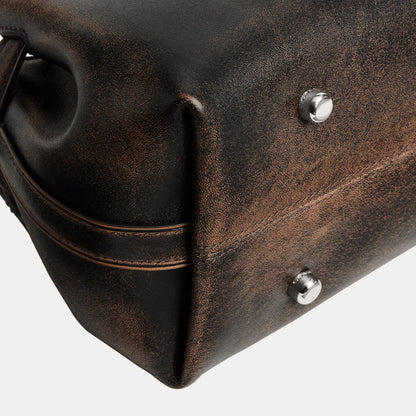 CBH45-Empire Carryall Bag 34 In Loved Leather-Lh/Black Brown