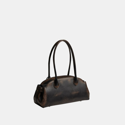 CBH45-Empire Carryall Bag 34 In Loved Leather-Lh/Black Brown