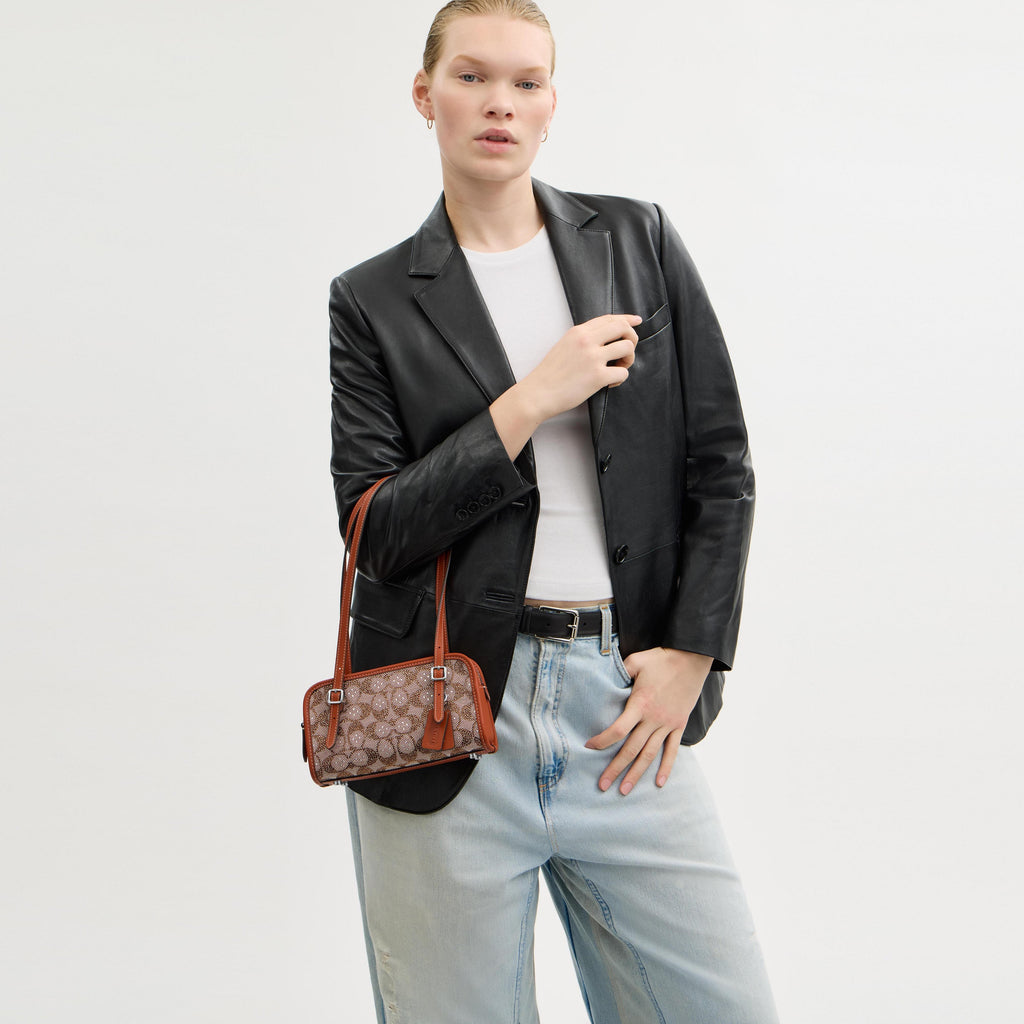 Swing Zip Bag 20 In Crystal Signature Jacquard