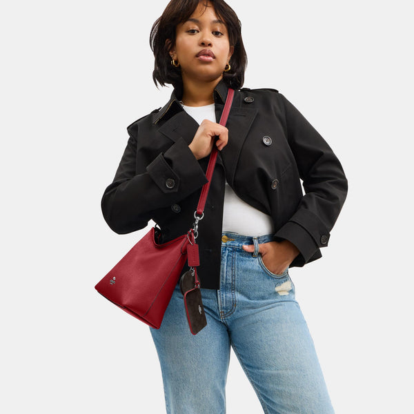 Laurel Shoulder Bag With Mirror Charm And Pouch