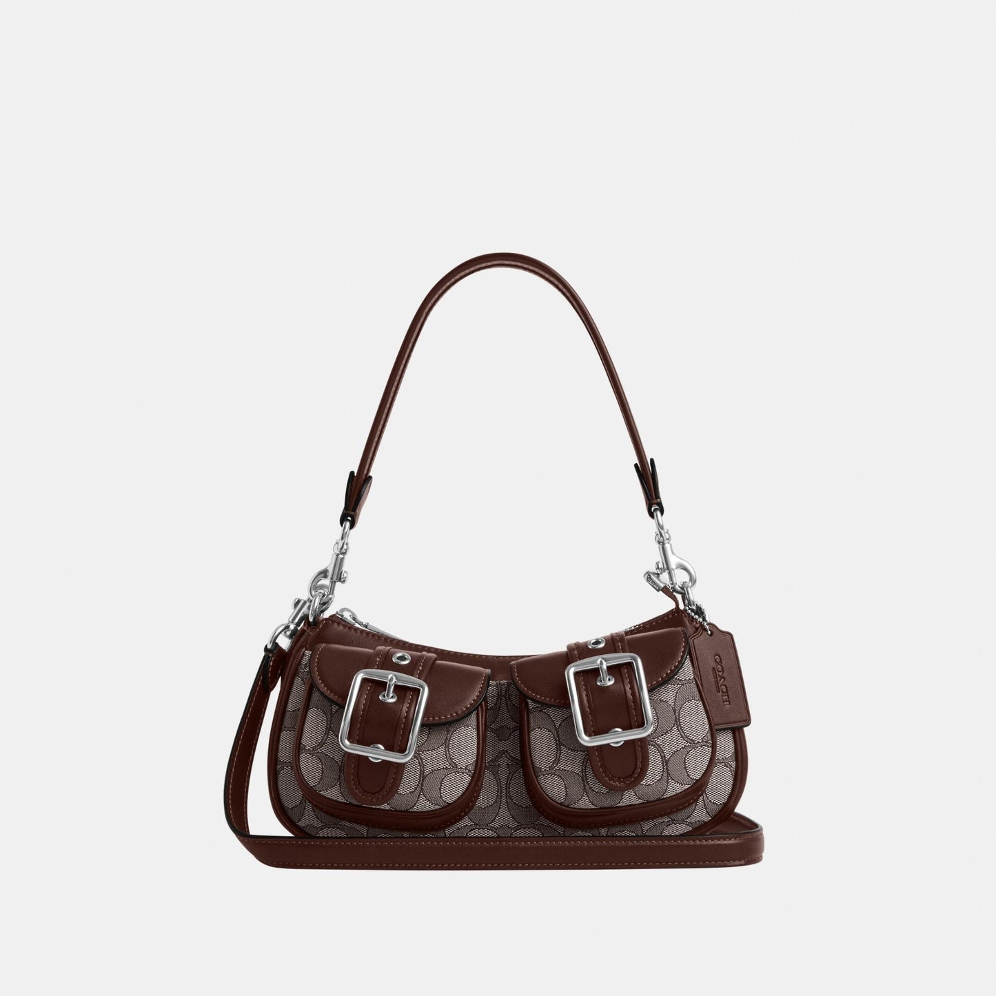 CBJ00-Ashton Shoulder Bag in Signature Jacquard-Sv/Oak/Maple