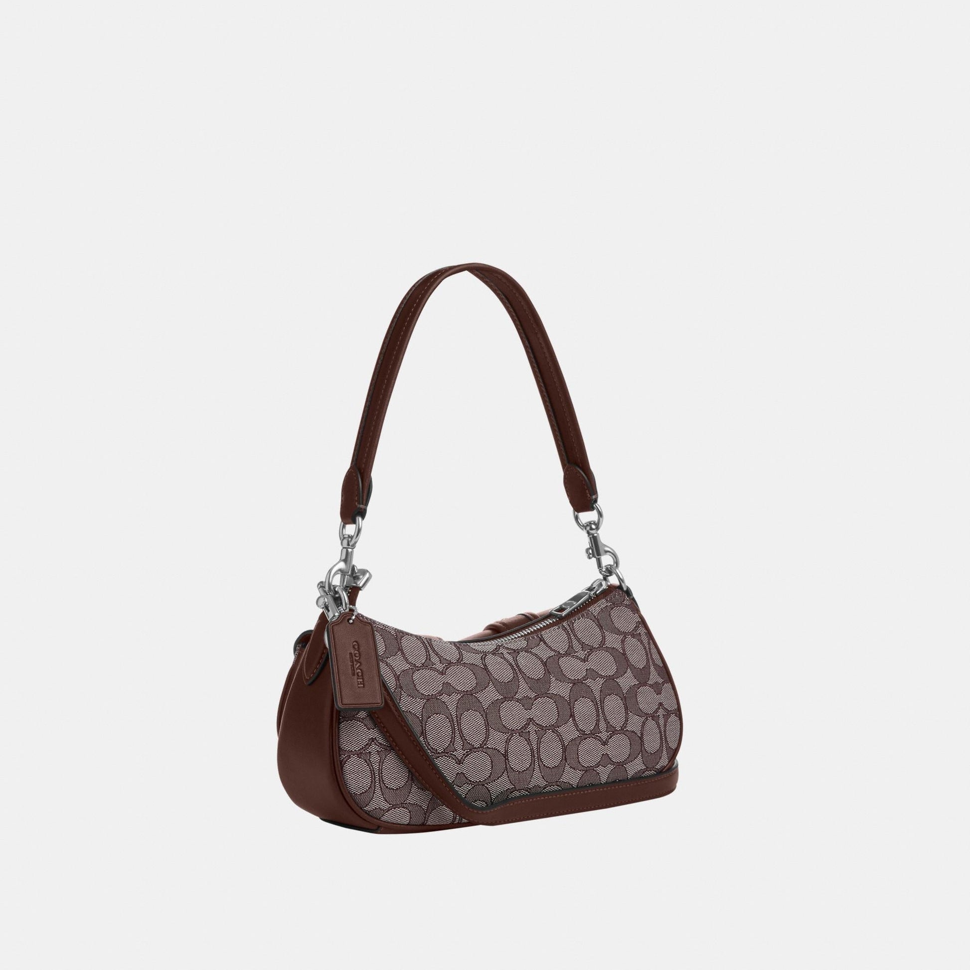 CBJ00-Ashton Shoulder Bag in Signature Jacquard-Sv/Oak/Maple