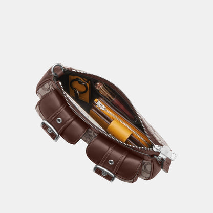 CBJ00-Ashton Shoulder Bag in Signature Jacquard-Sv/Oak/Maple