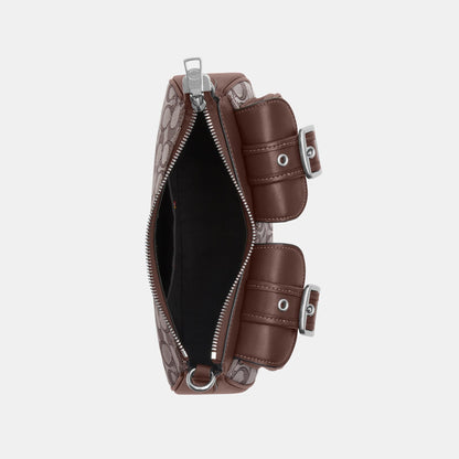 CBJ00-Ashton Shoulder Bag in Signature Jacquard-Sv/Oak/Maple