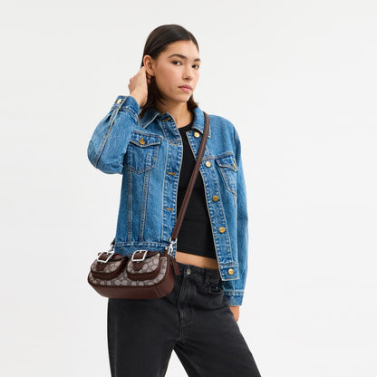 CBJ00-Ashton Shoulder Bag in Signature Jacquard-Sv/Oak/Maple