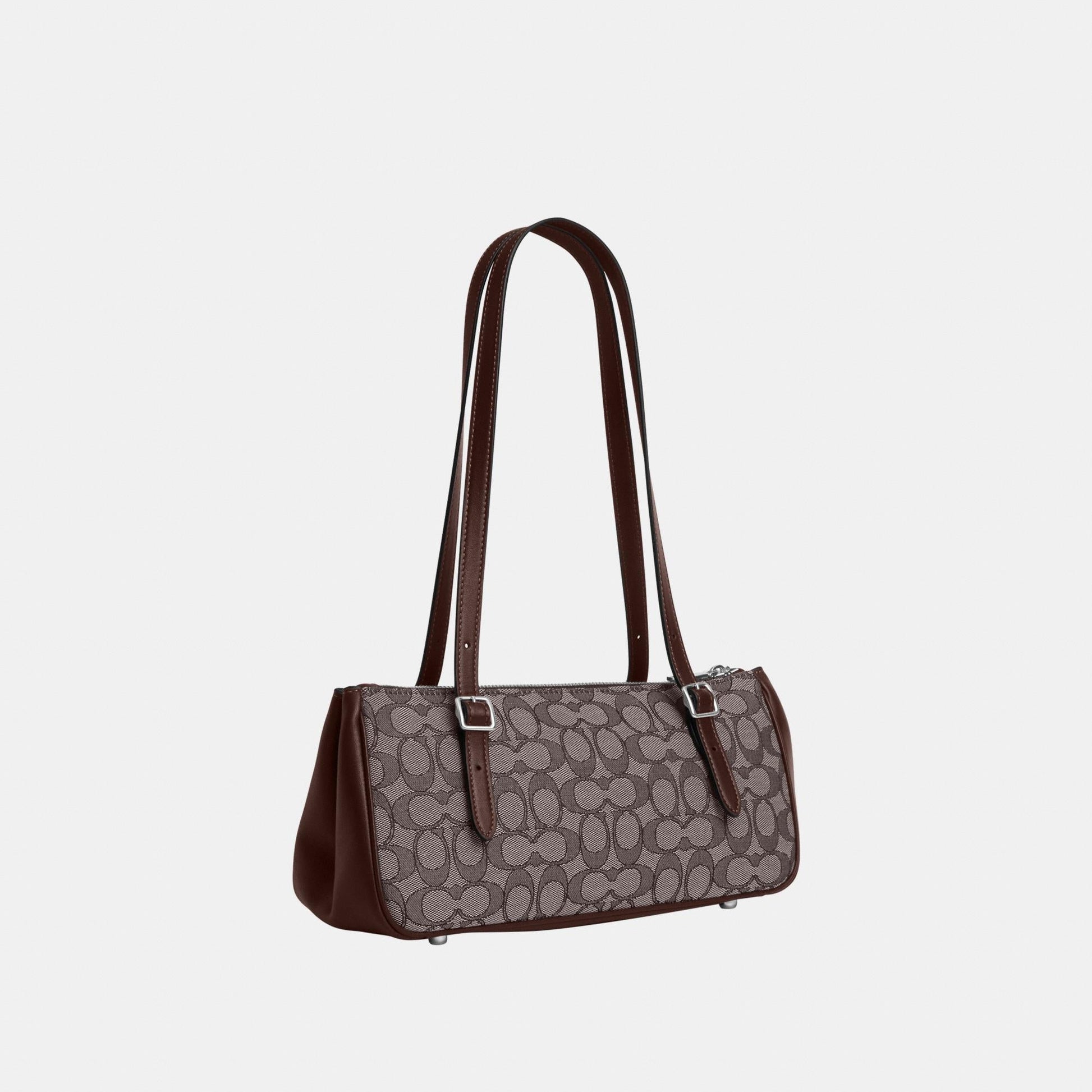 CBJ03-Asher Shoulder Bag in Signature Jacquard-Sv/Oak/Maple