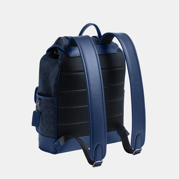 League Flap Backpack In Mixed Signature Canvas