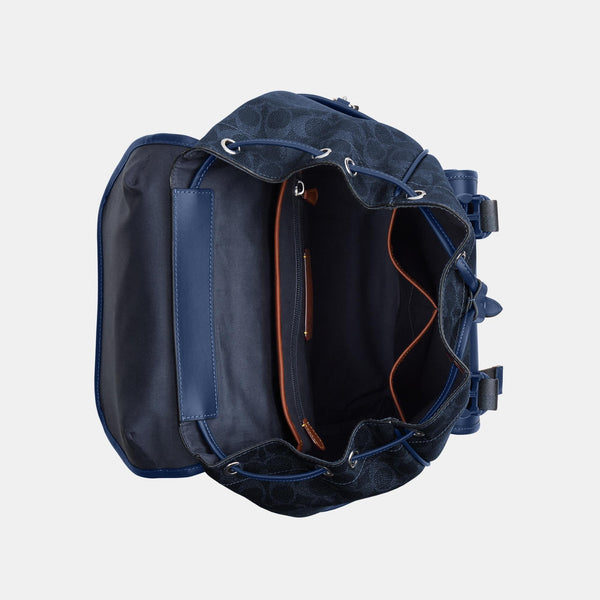 League Flap Backpack In Mixed Signature Canvas