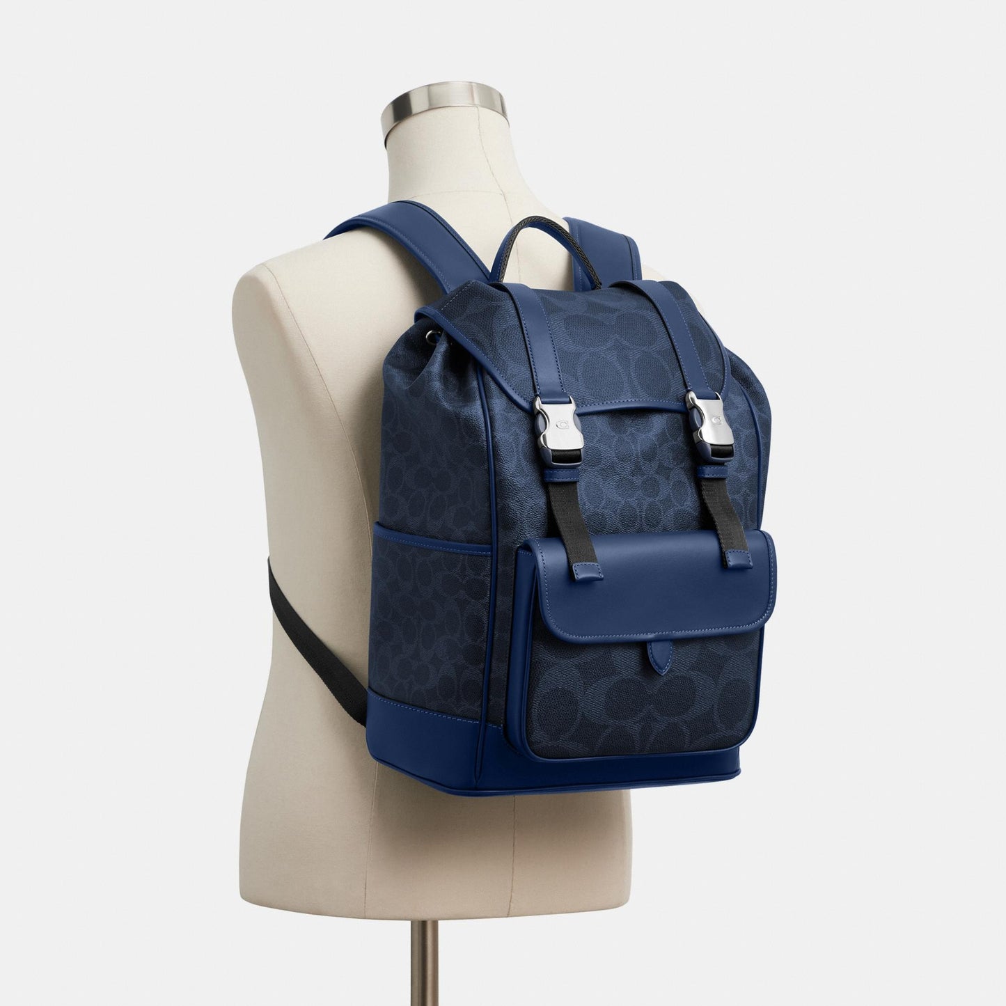 League Flap Backpack In Mixed Signature Canvas