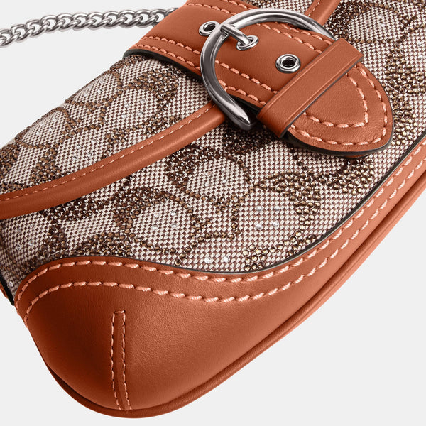 حقيبة "سوهو 25" من الجاكار بنقشة كوتش مرصعة بالكريستال