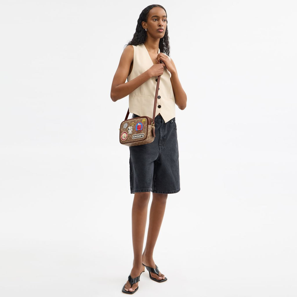 Coach X Peanuts Jamie Camera Bag In Signature Canvas With