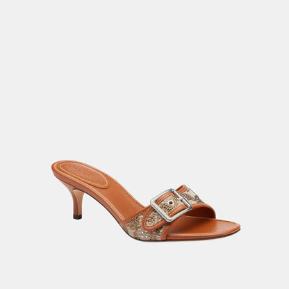 CBO40-Margot Sandal In Crystal Signature Jacquard-Burnished Amber