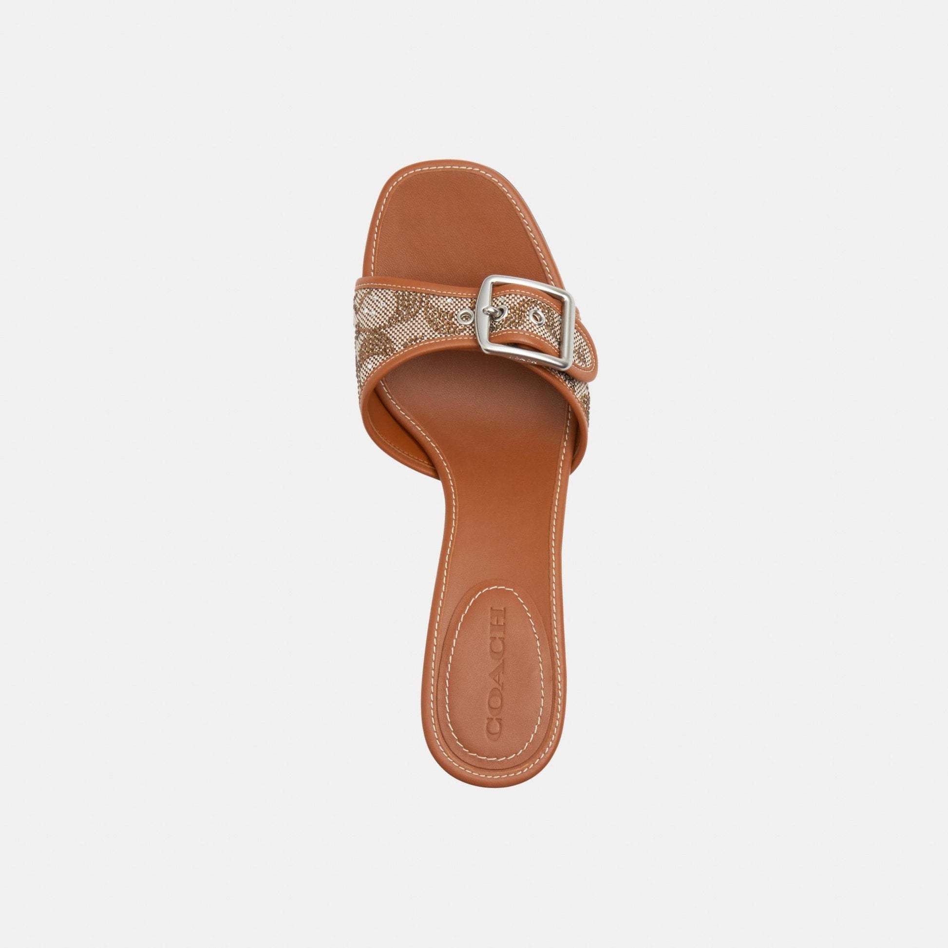 CBO40-Margot Sandal In Crystal Signature Jacquard-Burnished Amber