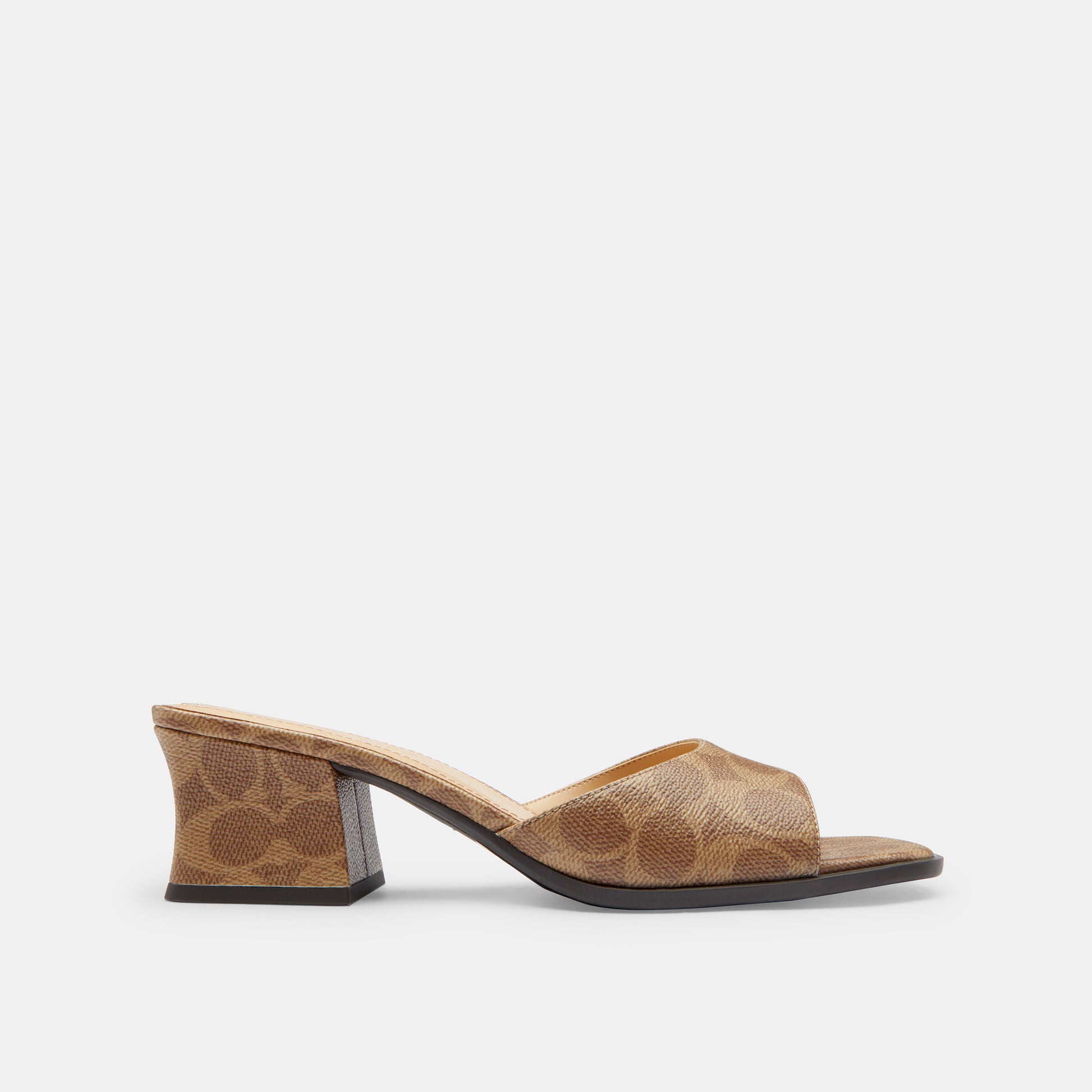 CBO43-Sculpted C Block Heel Sandal In Signature Canvas-Tan