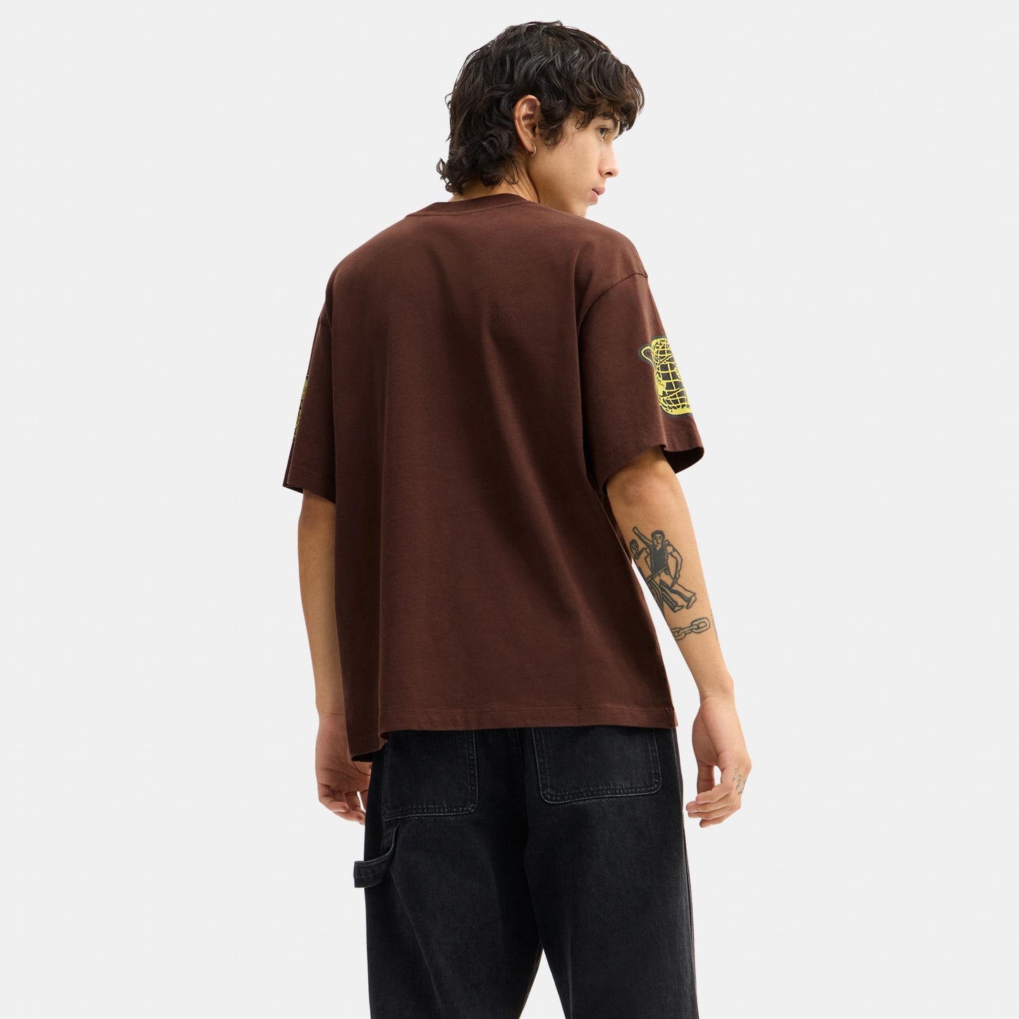 CCA91-Coach Graphic Relaxed T-Shirt In Organic Cotton-Brown