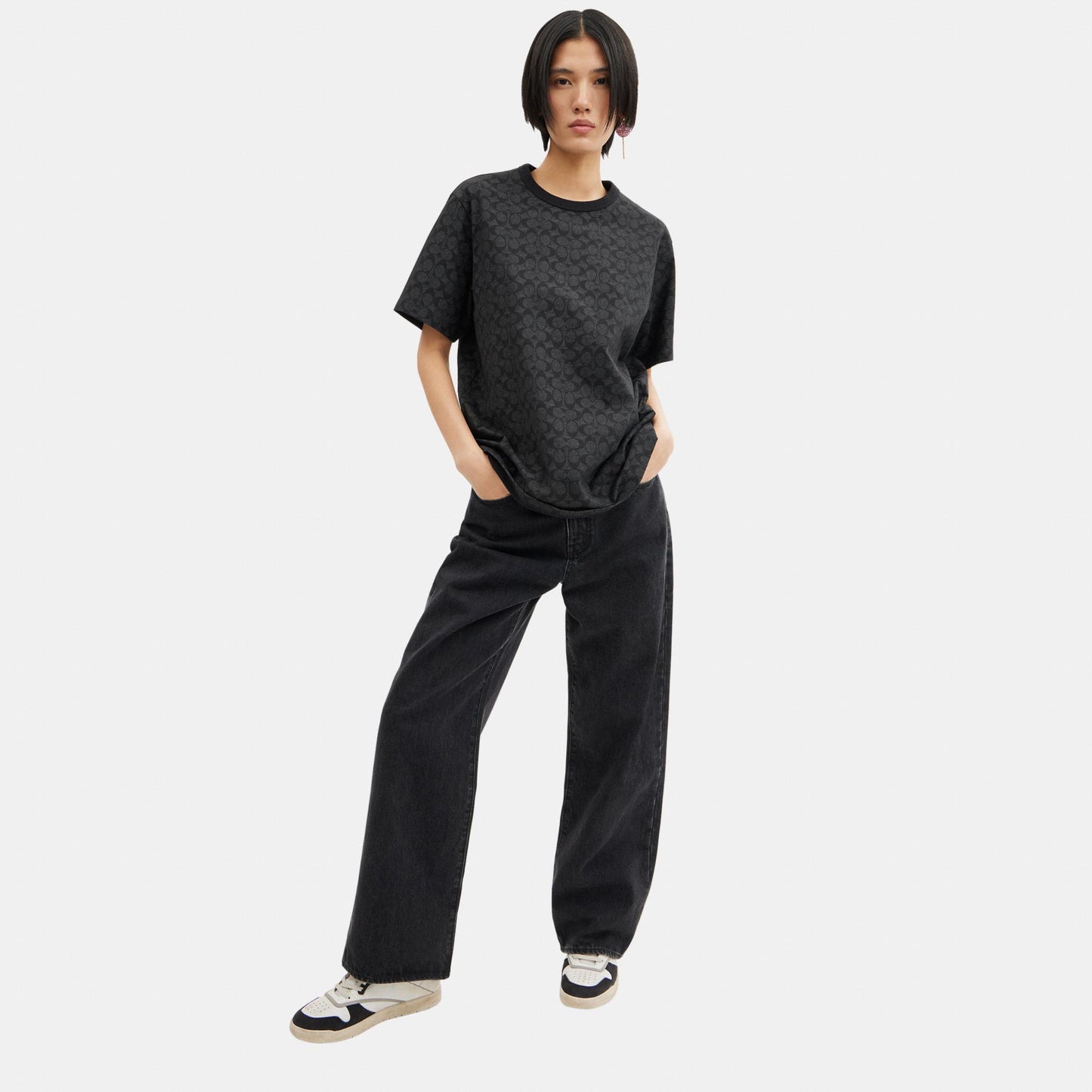 CCC01-Signature T-Shirt In Organic Cotton-Charcoal Signature