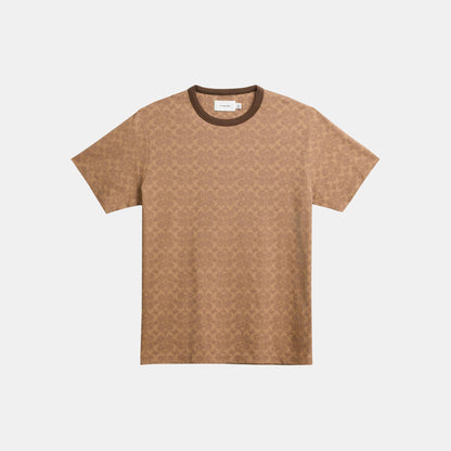 CCC01-Signature T-Shirt In Organic Cotton-Tan Signature