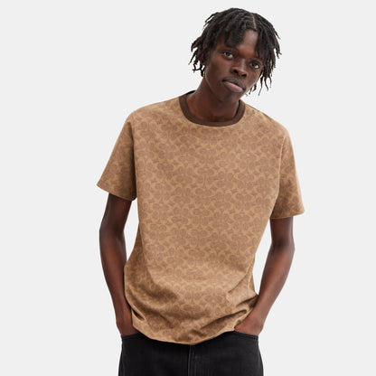 CCC01-Signature T-Shirt In Organic Cotton-Tan Signature