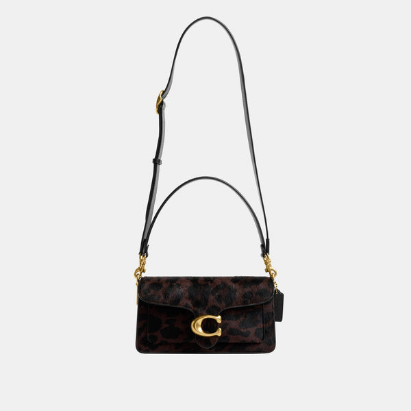 حقيبة كتف "تابي 26" من شعر العجل بنقشة فهد