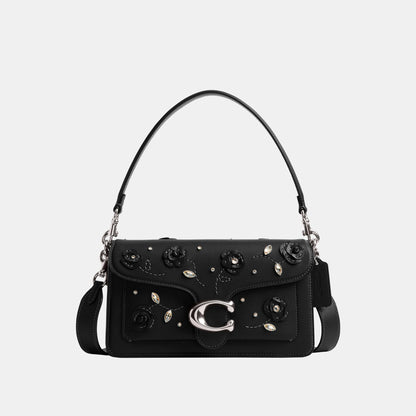 CCC05-Tabby Shoulder Bag 26 With Crystal Embellishment-Lh/Black