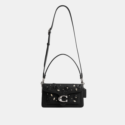 CCC05-Tabby Shoulder Bag 26 With Crystal Embellishment-Lh/Black