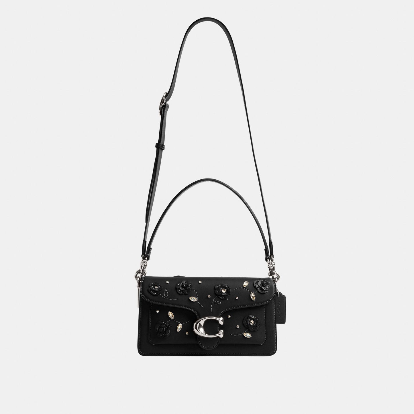 CCC05-Tabby Shoulder Bag 26 With Crystal Embellishment-Lh/Black