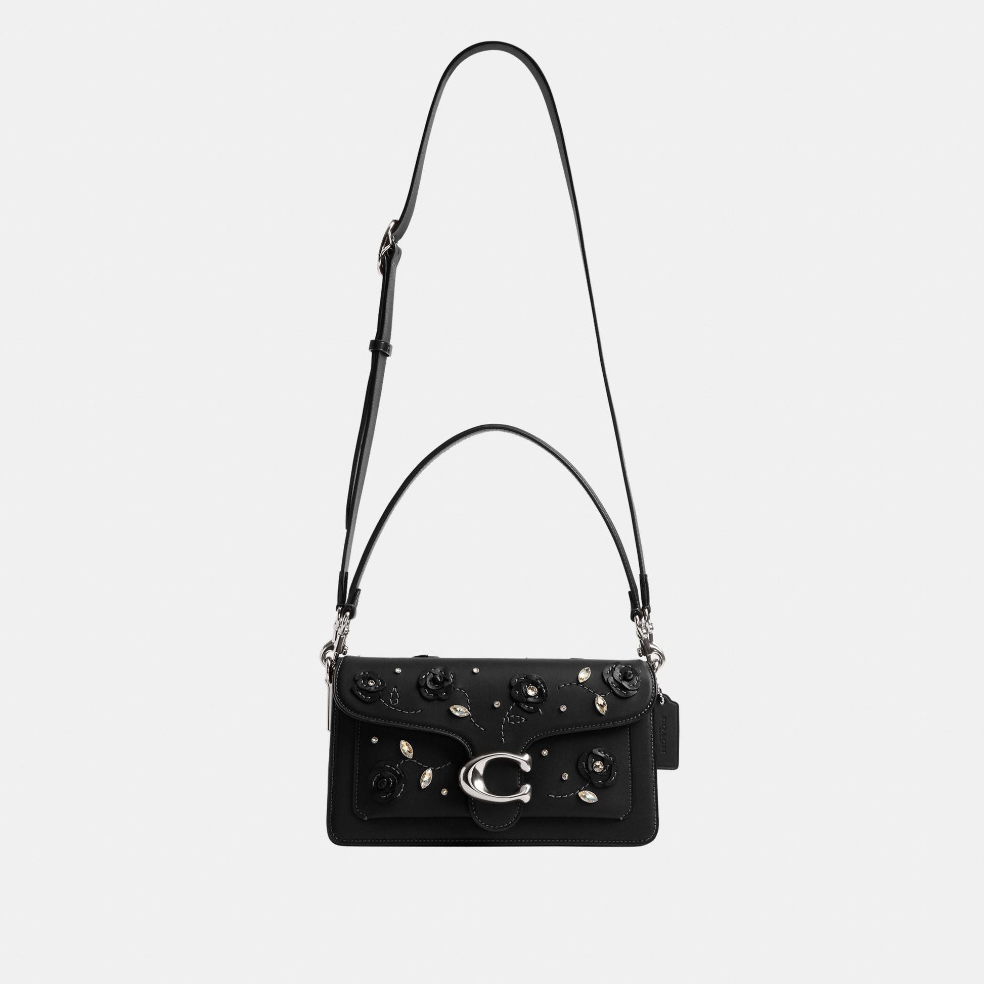 CCC05-Tabby Shoulder Bag 26 With Crystal Embellishment-Lh/Black