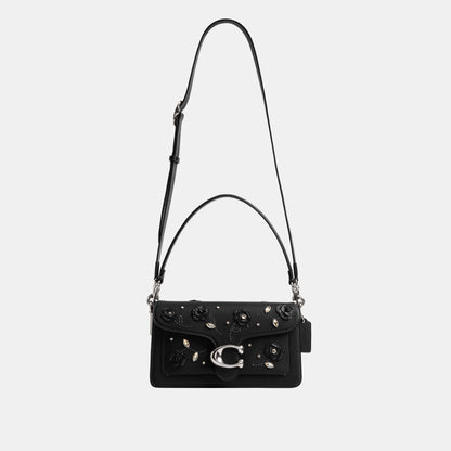 CCC05-Tabby Shoulder Bag 26 With Crystal Embellishment-Lh/Black