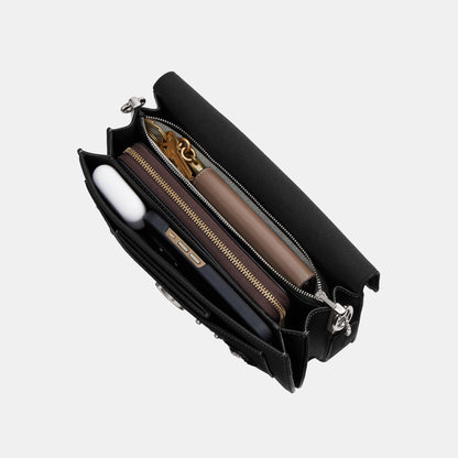 CCC05-Tabby Shoulder Bag 26 With Crystal Embellishment-Lh/Black