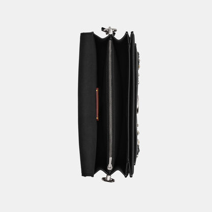 CCC05-Tabby Shoulder Bag 26 With Crystal Embellishment-Lh/Black