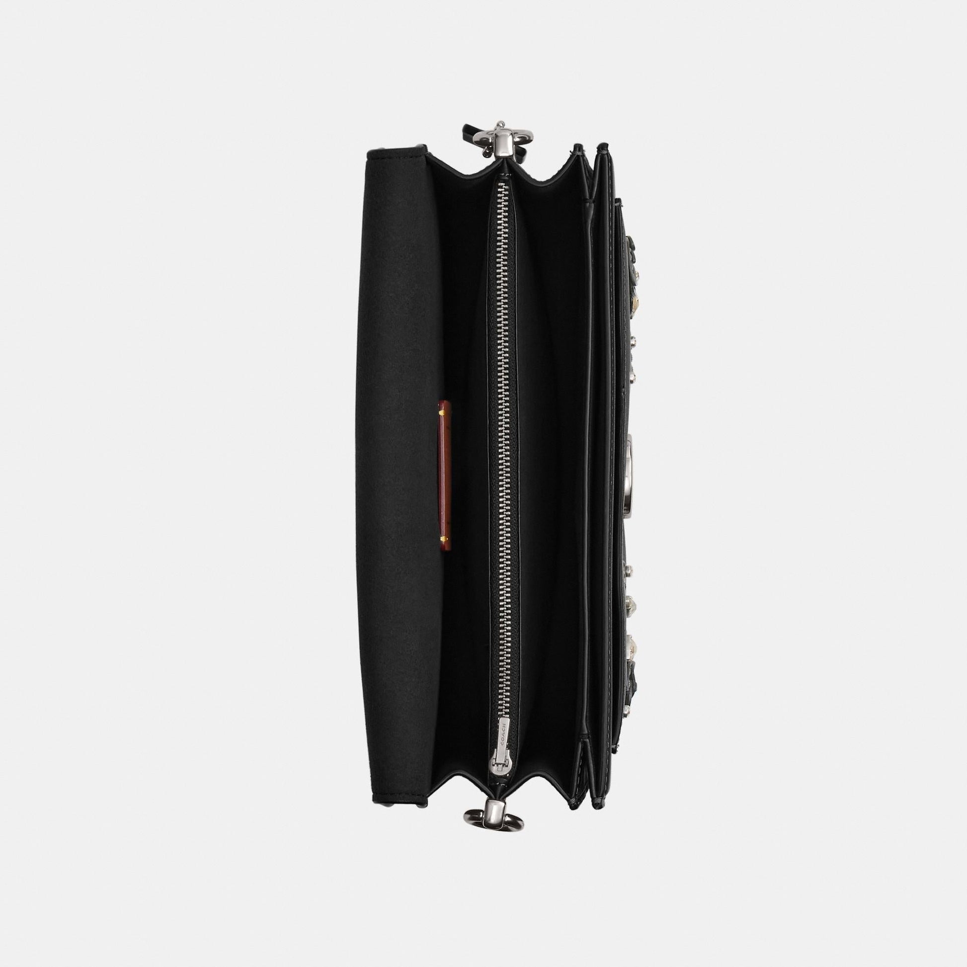 CCC05-Tabby Shoulder Bag 26 With Crystal Embellishment-Lh/Black