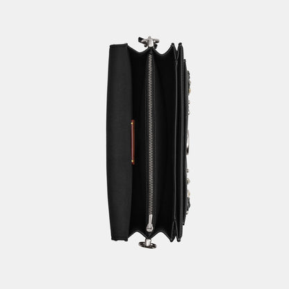 CCC05-Tabby Shoulder Bag 26 With Crystal Embellishment-Lh/Black