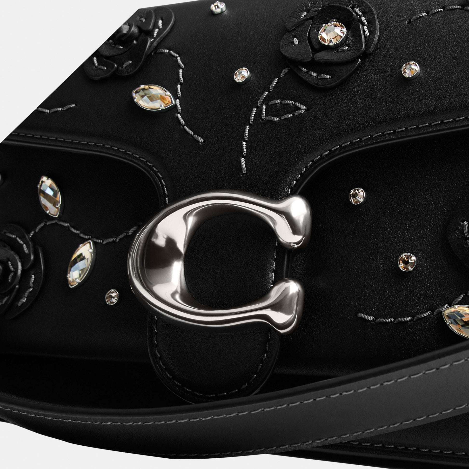 CCC05-Tabby Shoulder Bag 26 With Crystal Embellishment-Lh/Black