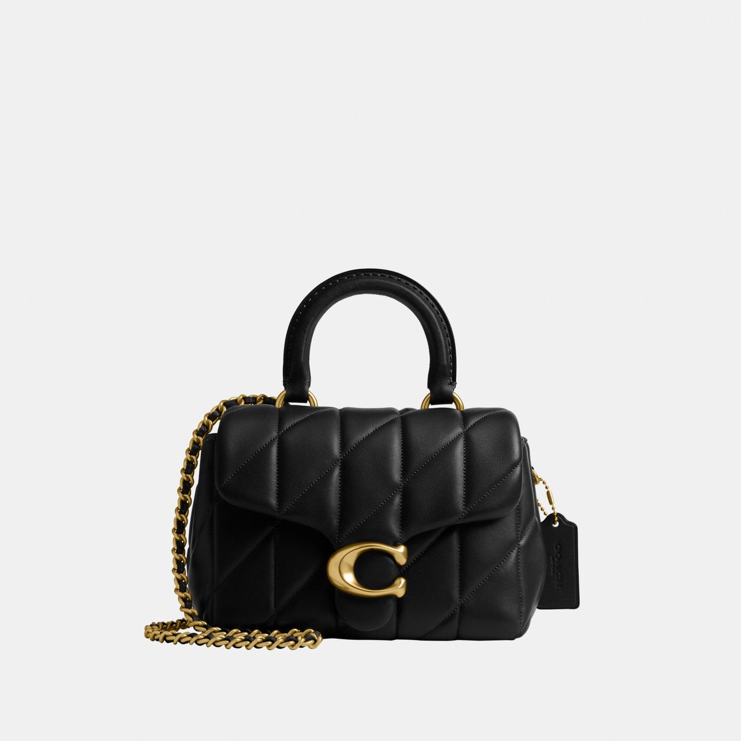 CCC12-Tabby Top Handle Bag with Quilting-B4/Black