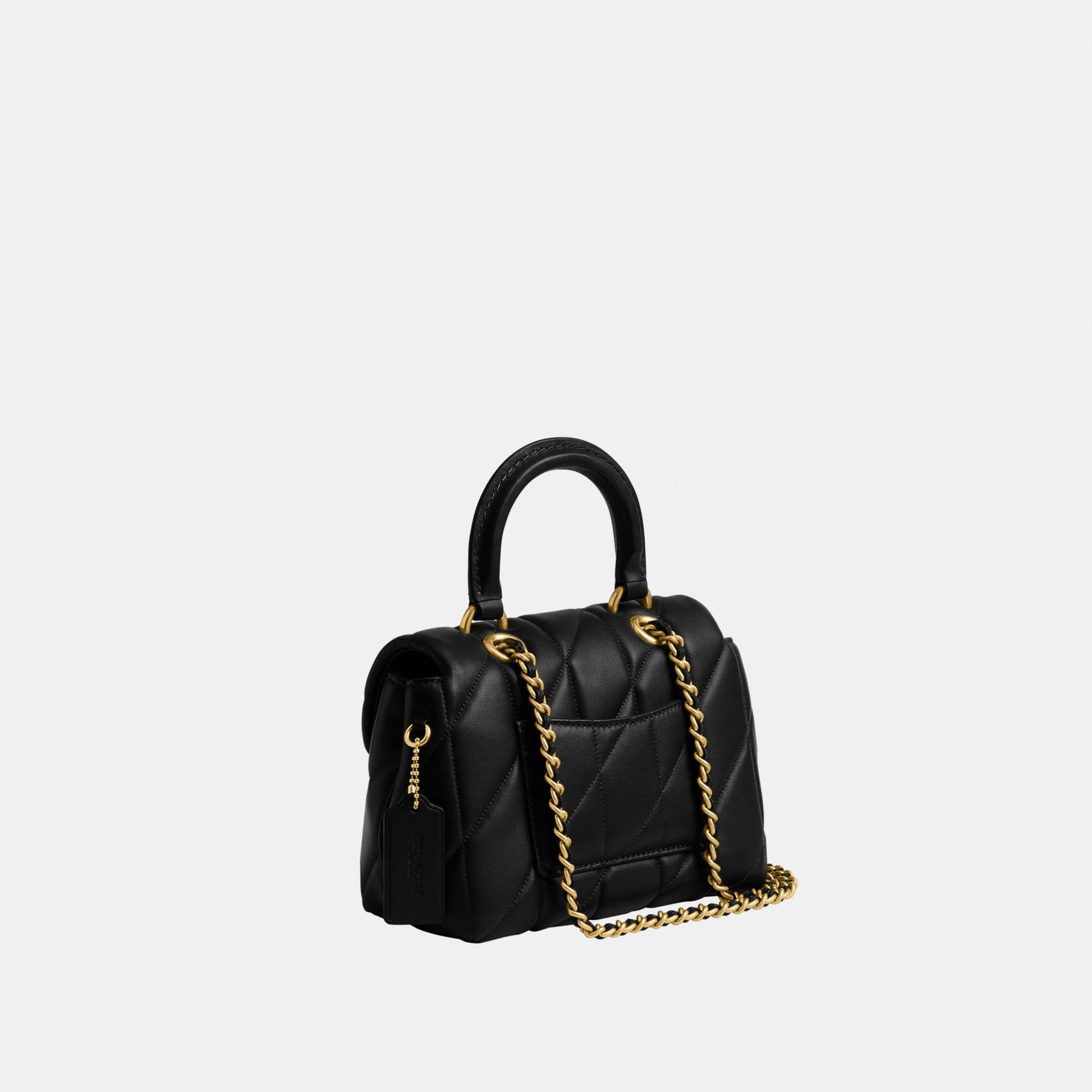 CCC12-Tabby Top Handle Bag with Quilting-B4/Black