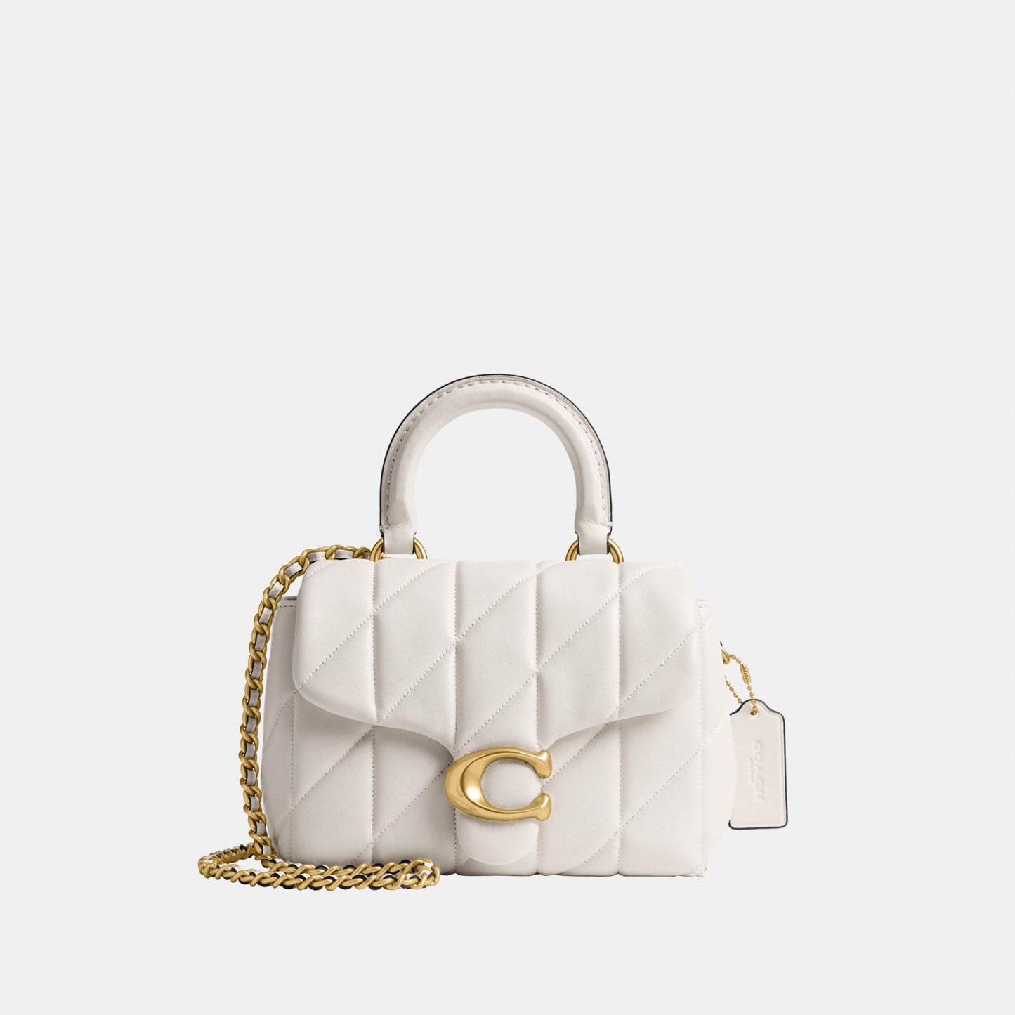 CCC12-Tabby Top Handle Bag with Quilting-B4/Chalk