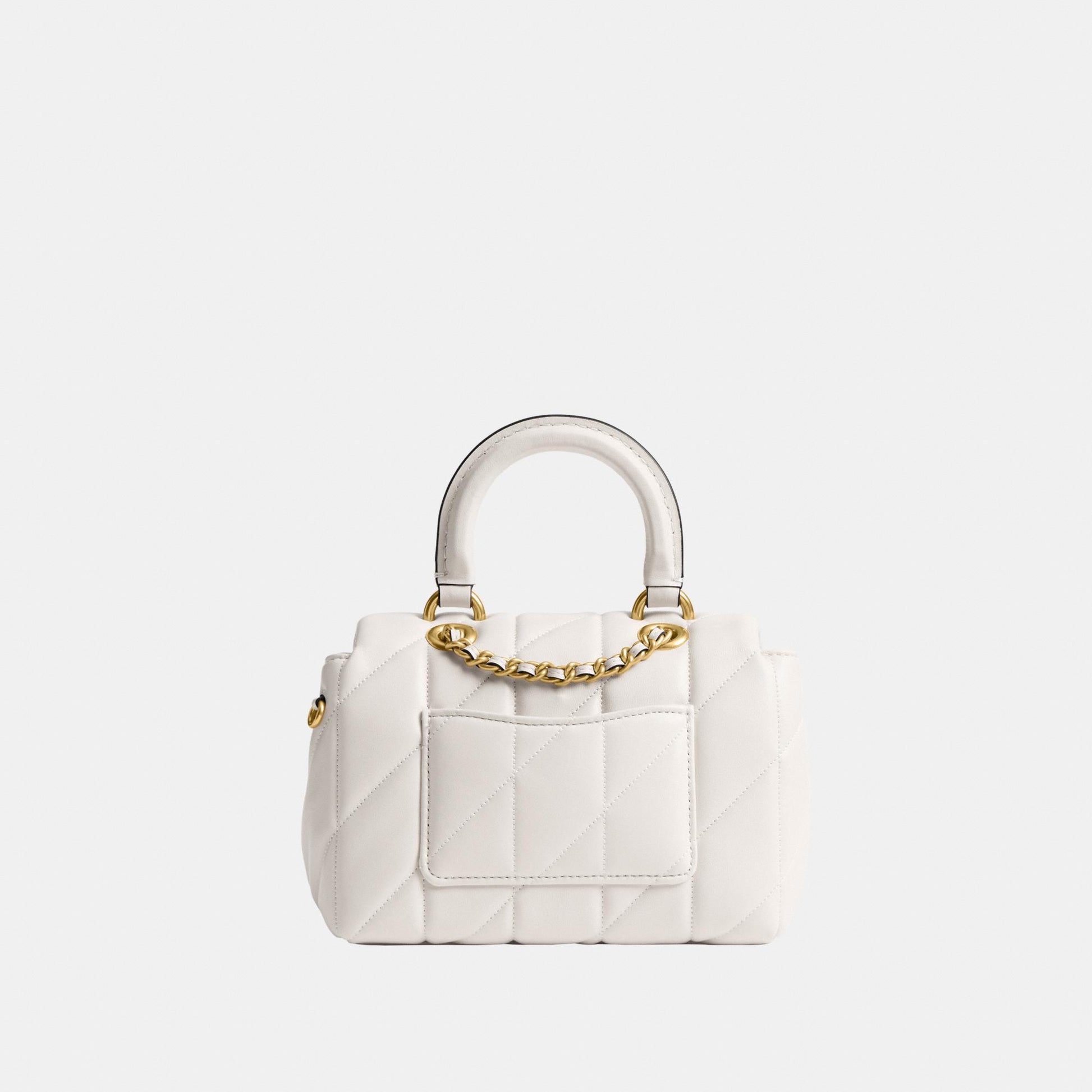 CCC12-Tabby Top Handle Bag with Quilting-B4/Chalk