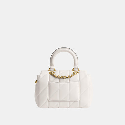 CCC12-Tabby Top Handle Bag with Quilting-B4/Chalk