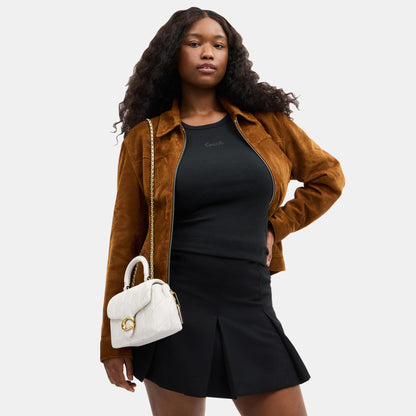 CCC12-Tabby Top Handle Bag with Quilting-B4/Chalk