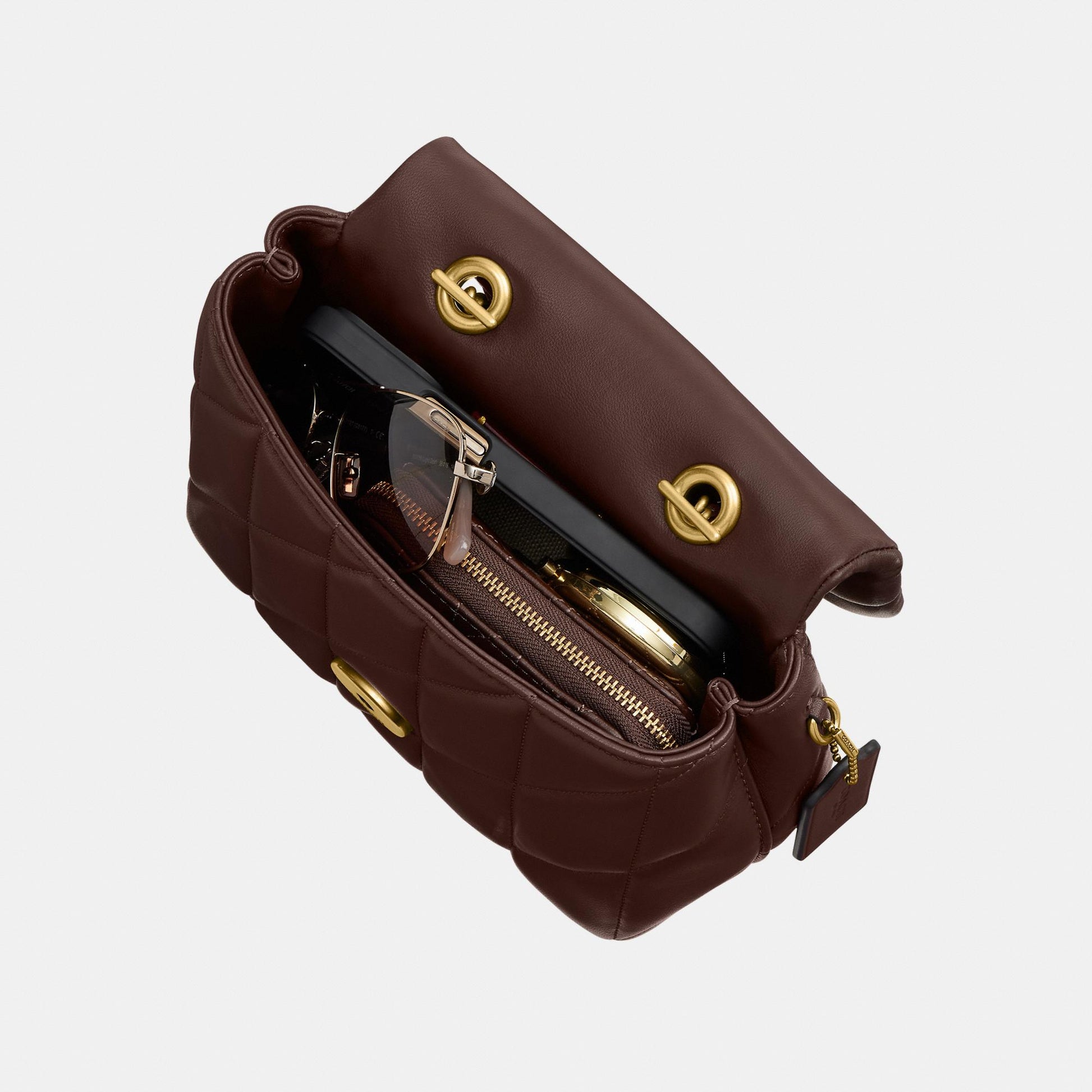 CCC12-Tabby Top Handle Bag with Quilting-B4/Maple