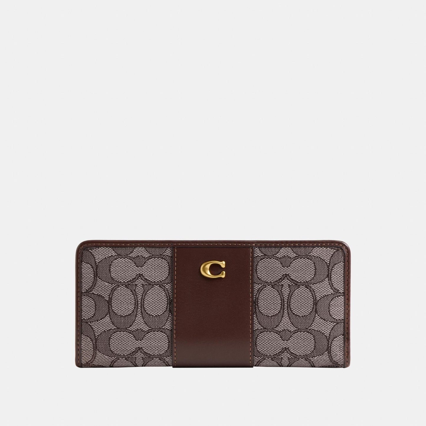 CCC98-Essential Slim Wallet in Signature Jacquard-B4/Oak Maple