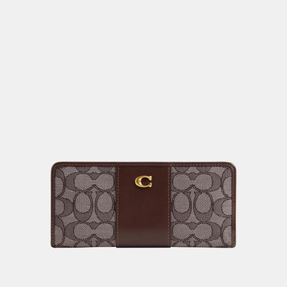 CCC98-Essential Slim Wallet in Signature Jacquard-B4/Oak Maple