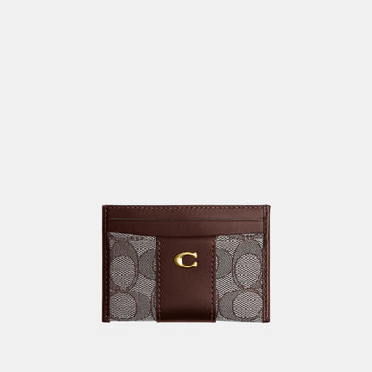 CCD04-Essential Card Case in Signature Jacquard-B4/Oak Maple