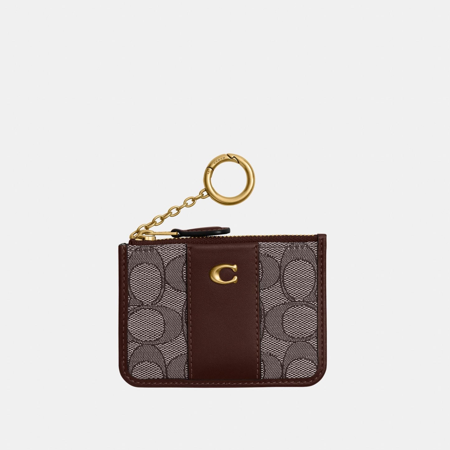 CCD13-Essential Mini ID Card Case in Signature Jacquard-B4/Oak Maple