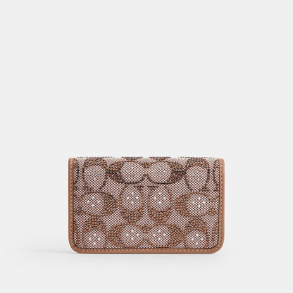 CCD16-Essential Slim Card Case in Crystal Signature Jacquard-B4/Mushroom
