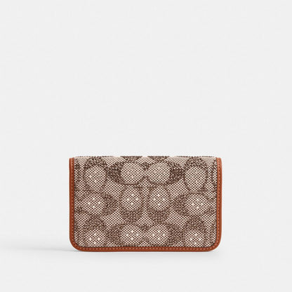 CCD16-Essential Slim Card Case in Crystal Signature Jacquard-Lh/Burnished Amber