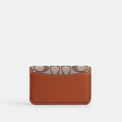 CCD16-Essential Slim Card Case in Crystal Signature Jacquard-Lh/Burnished Amber