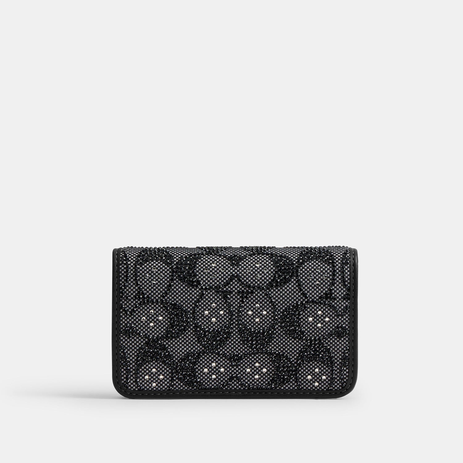 CCD16-Essential Slim Card Case in Crystal Signature Jacquard-Lh/Black