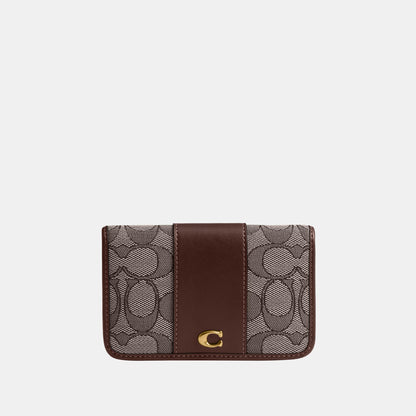 CCD18-Essential Slim Card Case In Signature Jacquard-B4/Oak Maple