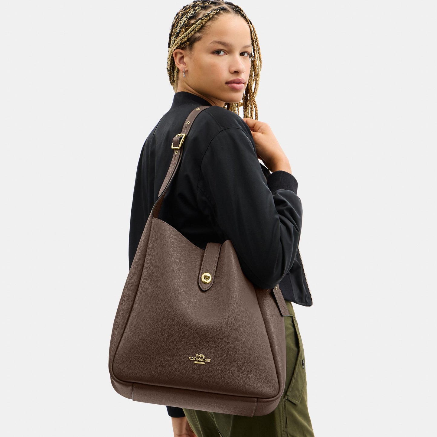 CCD65-Hadley Large Shoulder Bag-Im/Dark Stone